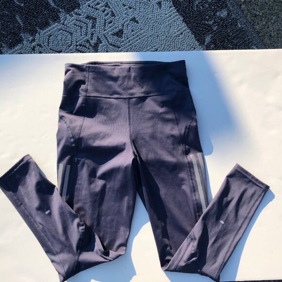 Adidas Running Primegreen Hi Waisted 7/8 Leggings Aeroready Blue + Gray Sz S NWT - Picture 4 of 14